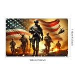 BlissYard Patriotic Soldier Backdrop Banner 71 x 43 Inch 4th of July Veterans Day Memorial Day Banner Decorations Supplies Independence Day Themed America Independence Day Backdrop