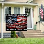 "God Bless America One Nation Under God" Yard Sign 18"x14" with 15" H-Stake - Patriotic American Inspirational All-Weather Corrugated Plastic, Double-Sided Design Lawn Ornament Décor