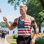 CUTELIILI Independence Day Temporary Tattoo, 4th of July Patriotic Sleeve Tattoo, USA Flag Fake Tattoos, Red White and Blue Party Supplies, Veterans Day, Memorial Day, Summer Festivals