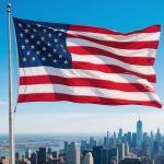 american flag 3x5ft, Heavy Duty Polyester USA Flag Outdoor with Embroidered Stars, Sewn Stripes,Brass Grommets for Indoor, Outdoor, All Weather