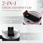 SANDJEST American Flag Tumbler with Handle, America 40oz Stainless Steel Insulated Coffee Mug with Lid & Straw, America Gifts for Men Women, USA Tumblers Cup Gift for Christmas