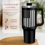 SANDJEST American Flag Tumbler with Handle, America 40oz Stainless Steel Insulated Coffee Mug with Lid & Straw, America Gifts for Men Women, USA Tumblers Cup Gift for Christmas