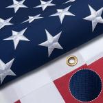High Wind American Flag for Outdoor 3x5 Ft - Heavy Duty Allegiance US Flag with Embroidered Stars, Sewn Stripes & Brass Grommets All Weather Fade Resistant for Outside Use