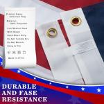 High Wind American Flag for Outdoor 3x5 Ft - Heavy Duty Allegiance US Flag with Embroidered Stars, Sewn Stripes & Brass Grommets All Weather Fade Resistant for Outside Use