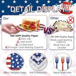 Jhfinely 96 Pieces American Flag Patriotic Plates and Napkins Tableware Set - 4th of July Disposable Paper Plates, Napkins and Forks for Independence Day Memorial Day Veterans Day Party Decorations