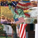 Red White and Blue American Flag Eagle Backdrop Memorial Day Banner 4th of July Fourth of July Veterans Day Patriotic Party Decoration and Supplies for Home