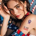 90 Pcs American Traditional Temporary Tattoos - Perfect for Independence Day Celebrations, Adults and Kids Alike, Labor Day Decorations (Classic)