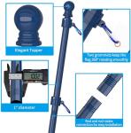 ZMTECH Flag Pole - Upgraded Bracket, 6 FT Stainless Steel Flag Poles for Outside House, Residential or Commerical, Tangle Free Flag Pole Kit for American Flag (without Flag, Blue)