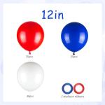 100pcs Red White and Blue Balloons, 12 inch Independence Day Patriotic Balloons for 4th of July Graduation Baseball Birthday Party Decorations