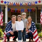 Veterans Day Decorations, NO-DIY Thank You Veterans Banner includes Veterans Day Banner, 6Pcs Hanging Swirls, 3Pcs Honeycomb Centerpiece for Indoor Outdoor Veterans Decor Patriotic Decorations