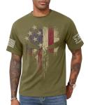 KESIHAN American Flag Skull Punisher Shirt Short Sleeve Men's Patriotic Graphic T-Shirt