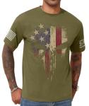KESIHAN American Flag Skull Punisher Shirt Short Sleeve Men's Patriotic Graphic T-Shirt