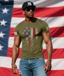 KESIHAN American Flag Skull Punisher Shirt Short Sleeve Men's Patriotic Graphic T-Shirt
