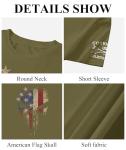 KESIHAN American Flag Skull Punisher Shirt Short Sleeve Men's Patriotic Graphic T-Shirt
