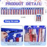 4th of July Decorations 2 Packs 39 Feet Metallic Banner Foil Fringe Garland, Red White and Blue Tinsel Streamers Hanging Backdrop American Flag Star for Parade Floats Memorial Day Patriotic Party
