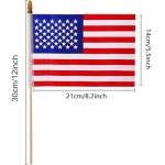 100 Pack 5x8 Inch Small American Flags on Stick,Mini Flags/US Handheld Stick Flags with Kid-Safe Spear Top, Perfect for Memorial Day Decorations, Independence Day, 4th of July Outdoor Decor,Yard Flags