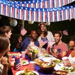 4th of July Decorations 2 Packs 39 Feet Metallic Banner Foil Fringe Garland, Red White and Blue Tinsel Streamers Hanging Backdrop American Flag Star for Parade Floats Memorial Day Patriotic Party