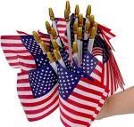 100 Pack 5x8 Inch Small American Flags on Stick,Mini Flags/US Handheld Stick Flags with Kid-Safe Spear Top, Perfect for Memorial Day Decorations, Independence Day, 4th of July Outdoor Decor,Yard Flags