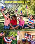 100 Pack 5x8 Inch Small American Flags on Stick,Mini Flags/US Handheld Stick Flags with Kid-Safe Spear Top, Perfect for Memorial Day Decorations, Independence Day, 4th of July Outdoor Decor,Yard Flags