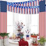 4th of July Decorations 2 Packs 39 Feet Metallic Banner Foil Fringe Garland, Red White and Blue Tinsel Streamers Hanging Backdrop American Flag Star for Parade Floats Memorial Day Patriotic Party