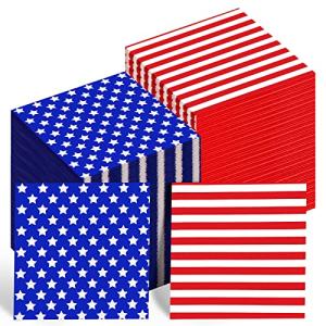 Nuanchu 200 Pcs American Flag Napkins Patriotic Disposable Paper Napkins Star and Stripes 4th of July Party Napkin for Memorial Day Tableware Independence Day Party Decorations