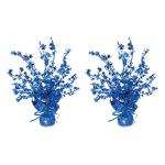 Beistle Star Gleam ‘N Burst Centerpiece, 2-Piece Blue Metallic Table Display for Patriotic Holidays, USA Themed Events, 4th of July Parties, and Memorial Day Celebrations, 15”