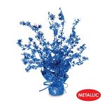 Beistle Star Gleam ‘N Burst Centerpiece, 2-Piece Blue Metallic Table Display for Patriotic Holidays, USA Themed Events, 4th of July Parties, and Memorial Day Celebrations, 15”
