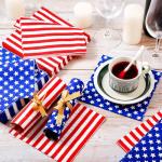 Nuanchu 200 Pcs American Flag Napkins Patriotic Disposable Paper Napkins Star and Stripes 4th of July Party Napkin for Memorial Day Tableware Independence Day Party Decorations
