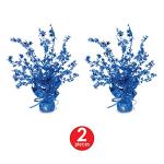 Beistle Star Gleam ‘N Burst Centerpiece, 2-Piece Blue Metallic Table Display for Patriotic Holidays, USA Themed Events, 4th of July Parties, and Memorial Day Celebrations, 15”