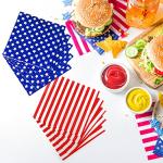 Nuanchu 200 Pcs American Flag Napkins Patriotic Disposable Paper Napkins Star and Stripes 4th of July Party Napkin for Memorial Day Tableware Independence Day Party Decorations
