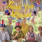 Veterans Day Banner, Thank You Veterans Glitter Letter Banner Cardstock Paper Garland Patriotic Party Decorations