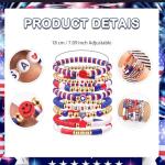 lakayfimily 4th of July Gifts for Men Women Teens Red White Blue Clay Beaded Stretch Stackable Bracelets USA Patriotic Jewelry Accessories (USA)