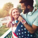 lakayfimily 4th of July Gifts for Men Women Teens Red White Blue Clay Beaded Stretch Stackable Bracelets USA Patriotic Jewelry Accessories (USA)