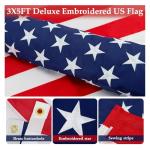 ZMTECH 6FT Flag Pole Kit with Solar Light and Embroidered American Flag, Adjustable Bracket and Upgraded Tangle-Free Ring 1" Stainless Steel Flagpole for Day and Night, Residential, Commercial, Black