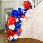 Red White and Blue Balloons Arch Kit, Royal Blue Red White Balloon Garland with Star Foil Balloon, for 4th of July Patriotic Graduation Birthday Wedding Nautical Baseball Theme Party Decoration