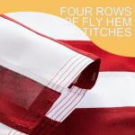 American Flag 3x5ft Ultra Durable for Outside, TearProof Spun Polyester, Heavy Duty, Embroidered Stars, Brass Grommets, Perfect for Outdoor US Flag, Show Your Patriotism with Long-Lasting Quality