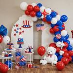 Red White and Blue Balloons Arch Kit, Royal Blue Red White Balloon Garland with Star Foil Balloon, for 4th of July Patriotic Graduation Birthday Wedding Nautical Baseball Theme Party Decoration