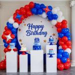 Red White and Blue Balloons Arch Kit, Royal Blue Red White Balloon Garland with Star Foil Balloon, for 4th of July Patriotic Graduation Birthday Wedding Nautical Baseball Theme Party Decoration