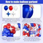 Red White and Blue Balloons Arch Kit, Royal Blue Red White Balloon Garland with Star Foil Balloon, for 4th of July Patriotic Graduation Birthday Wedding Nautical Baseball Theme Party Decoration