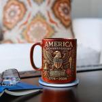 USA 250th Anniversary Mug, Ceramic Coffee Mug Celebrates United States 250th, The eagle and the flag symbolize Patriotic Decorator, Novelty Retro Veteran Memorial Coffee Cups