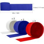 PheiLa Crepe Paper Streamers 6 Rolls 492ft, Crepe Paper 4th of July Decorations Red White Navy Blue Patriotic Party Supplies for DIY Gift Wrapping Birthday Holiday Party Decor, 1.77 Inch x 82 Ft/Roll