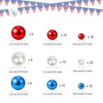 FEICUIBEXI 208 Pieces Patriotic Vase Filler Set, 4th of July Patriotic Red White Blue Faux Pearl Beads for 4th of July Independence Day, Memorial Day Veterans Day Table Centerpiece Home Decor