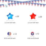 FEICUIBEXI 208 Pieces Patriotic Vase Filler Set, 4th of July Patriotic Red White Blue Faux Pearl Beads for 4th of July Independence Day, Memorial Day Veterans Day Table Centerpiece Home Decor