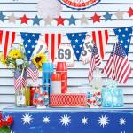 FEICUIBEXI 208 Pieces Patriotic Vase Filler Set, 4th of July Patriotic Red White Blue Faux Pearl Beads for 4th of July Independence Day, Memorial Day Veterans Day Table Centerpiece Home Decor