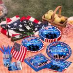 Veterans Day Decorations Tableware, 142Pcs Happy Veteran Day Decorations includes Patriotic Plates Veterans Day Napkins, Thank You Veterans Plates and Napkins for Patriotic Party