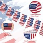 52FT 4th of July Decorations, 50 PCS Fourth of July Banner, 5.5 x 8.2 Inches American String Flag Banner for Patriotic Independence Day Fourth of July Accessories Party Home Patio Decor