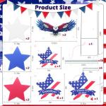 11 Pcs Independence Day Yard Signs(2 Eagles+9 Stars), 4th of July Patriotic Outdoor Decorations, Memorial Day Pentagram(Red White Blue) Garden Sign with Stakes for Fourth of July Celebration