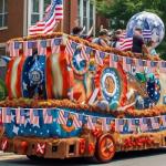 52FT 4th of July Decorations, 50 PCS Fourth of July Banner, 5.5 x 8.2 Inches American String Flag Banner for Patriotic Independence Day Fourth of July Accessories Party Home Patio Decor