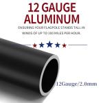 IIOPE 20FT Heavy Duty Flag Pole, 12-Gauge Aluminum, 100MPH Wind Tested | Extra Thick Residential & Commercial Flagpole Kit for Outside House – Includes USA Flag & All Hardware to Fly Two Flags