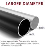 IIOPE 20FT Heavy Duty Flag Pole, 12-Gauge Aluminum, 100MPH Wind Tested | Extra Thick Residential & Commercial Flagpole Kit for Outside House – Includes USA Flag & All Hardware to Fly Two Flags